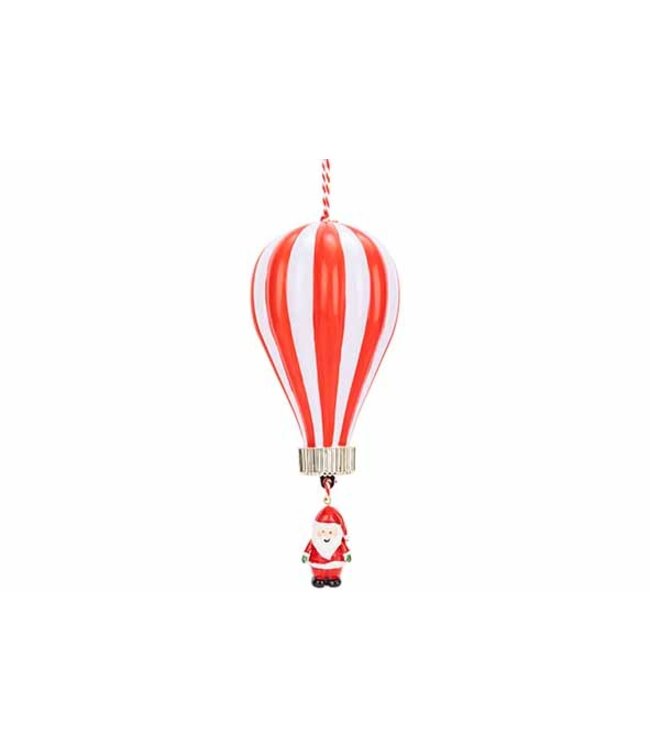 Cosy @ Home Hanger - kerstman in ballon - rood/wit - dia.8H18cm - PVC