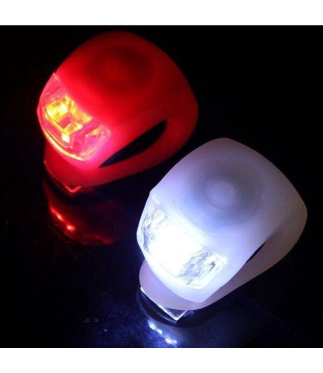 Benson Fietsverlichtingset rood/wit siliconen