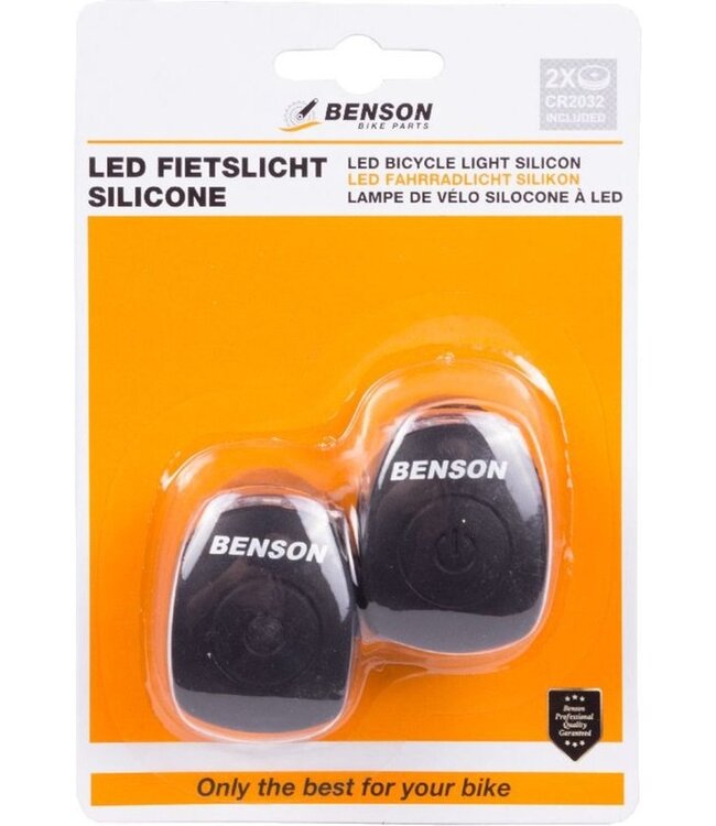 Benson Fietsverlichtingset rood/wit siliconen