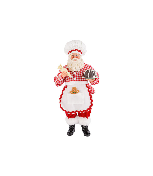 Cosy @ Home Kerstman - cookie - rood/wit - H28cm