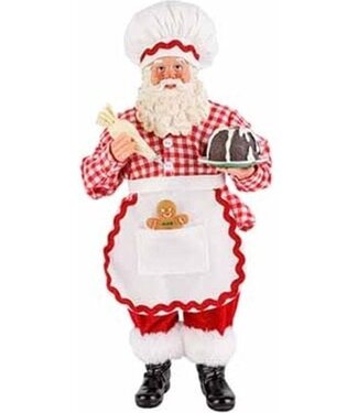 Cosy @ Home Kerstman - cookie - rood/wit - H28cm