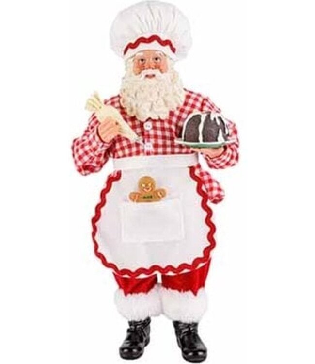 Cosy @ Home Kerstman - cookie - rood/wit - H28cm