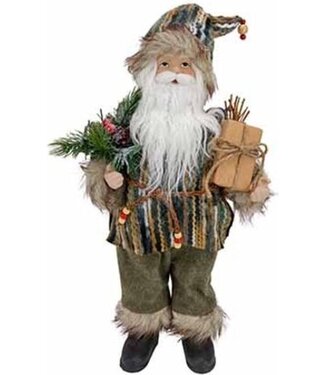 Cosy @ Home Kerstman - groen - 31x19H47cm - polyester