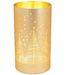 Cosy @ Home Lamp - kerstbomen - LED - dia.9H16cm - goud- glas