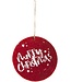 Cosy @ Home Hanger - ornament - rood/wit - vilt - dia.15cm