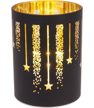 Cosy @ Home Lamp - fireworks - LED - dia.9H12cm - zwart - glas