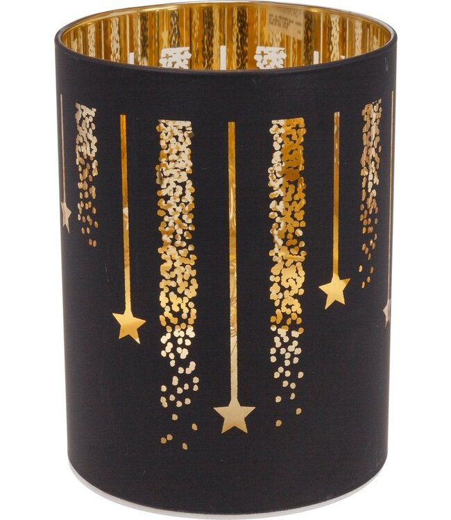 Cosy @ Home Lamp - fireworks - LED - dia.9H12cm - zwart - glas