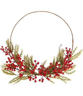 Cosy @ Home Krans - Baies - cirkel - rood - dia.40cm