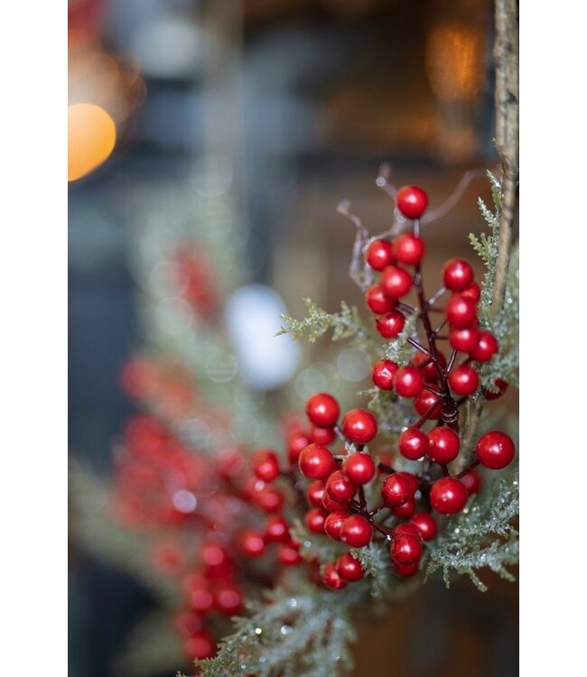 Cosy @ Home Krans - Baies - cirkel - rood - dia.40cm