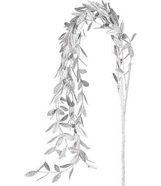 Cosy @ Home Decotak Leaves - Metallic zilver - H85cm - kunststof