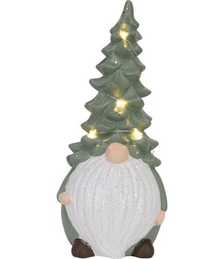 Cosy @ Home Kerstman - Denneappel hoed - dia.10,5H24,5cm - polyresin