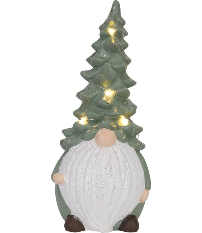 Cosy @ Home Kerstman - Denneappel hoed - dia.10,5H24,5cm - polyresin