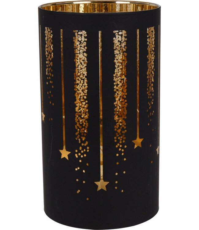 Cosy @ Home Lamp - fireworks - LED - dia.9H16cm - zwart - glas