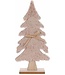 Cosy @ Home Kerstboom - H31cm - Hout - Fur - Beige