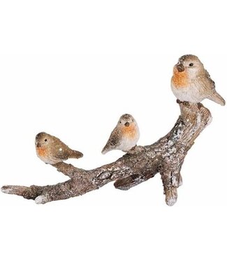 Cosy @ Home Tafereel - 3 vogels op een tak - 22x7H14cm
