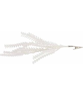 Cosy @ Home Blaadjestak met clip - glitter wit - H27cm