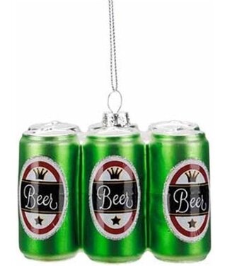 Cosy @ Home Hanger - 6 bierblikjes - groen - glas