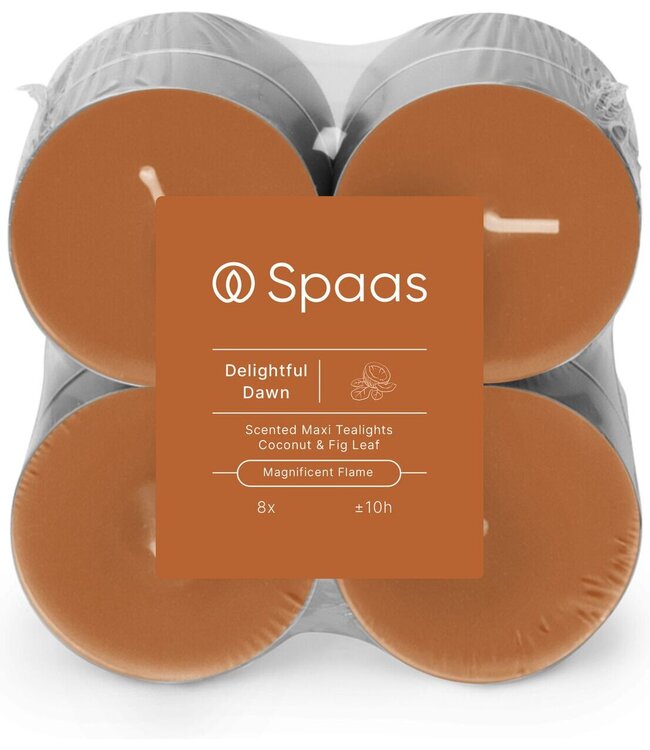 Spaas  Maxi geurtheelicht - 8 stuks - Delightful Dawn