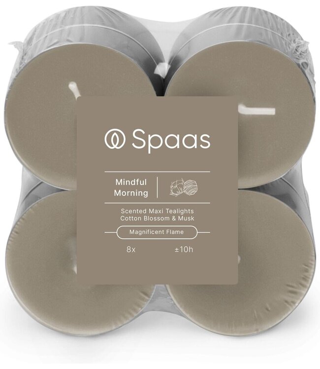 Spaas  Maxi geurtheelicht - 8 stuks - Mindful Morning