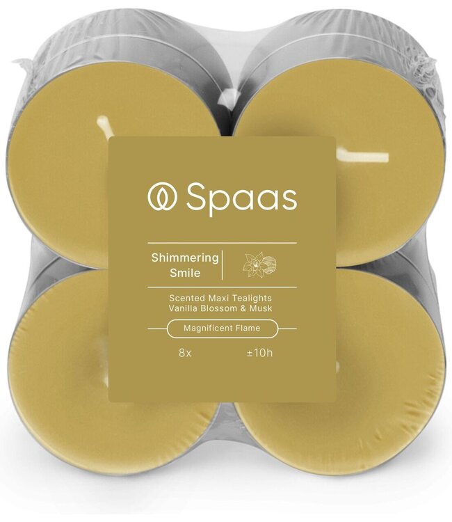Spaas  Maxi geurtheelicht - 8 stuks - Shimmering Smile