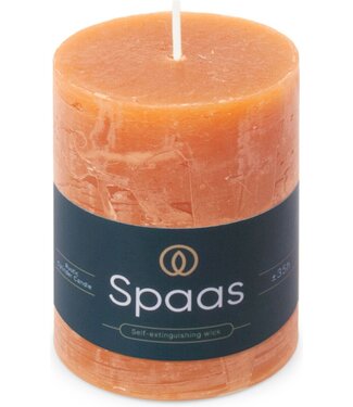 Spaas  Rustieke kaars - dia.7H9,5cm - oranje
