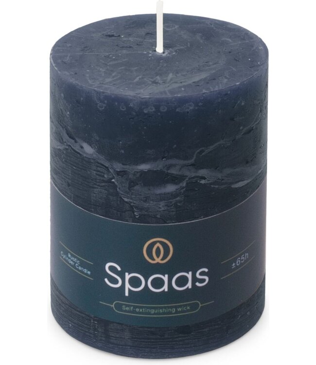 Spaas  Rustieke kaars - dia.8H11cm - donkerblauw