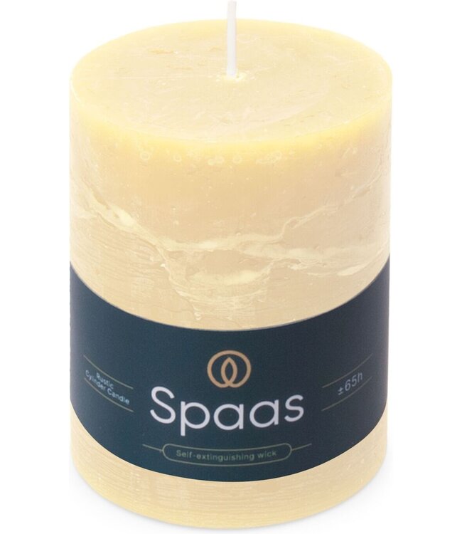 Spaas  Rustieke kaars - dia.8H11cm - ivoor