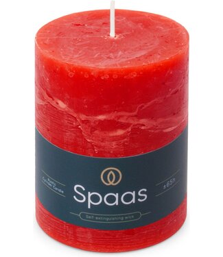 Spaas  Rustieke kaars - dia.8H11cm - rood