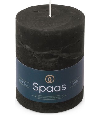 Spaas  Rustieke kaars - dia.8H11cm - zwart
