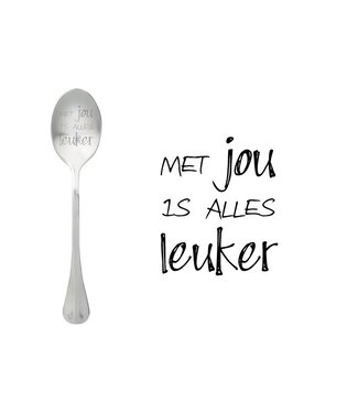 One message spoon Lepel - 15cm - Met jou is alles leuker
