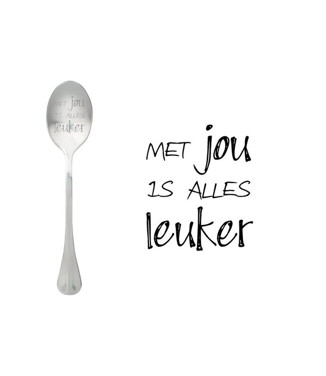 One message spoon Lepel - 15cm - Met jou is alles leuker