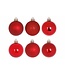 Cosy @ Home Kerstbal - set 48 - rood mix - dia.6cm