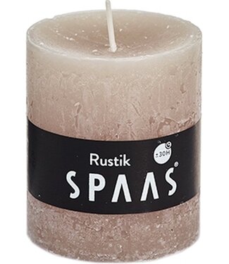 Spaas  Rustieke cilinderkaars - dia.70H80mm - beige