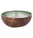 Noya Cocosbowl - Schaal/Kom kokosnoot - dia.14cm - Metallic Mint Green Leaf