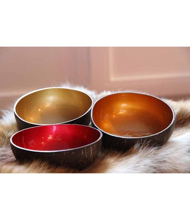 Noya Cocosbowl - Schaal/Kom kokosnoot - dia.14cm - Metallic Red Paint