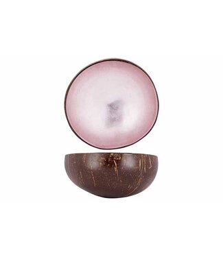Noya Cocosbowl - Schaal/Kom kokosnoot - dia.14cm - Metallic Soft Pink Leaf