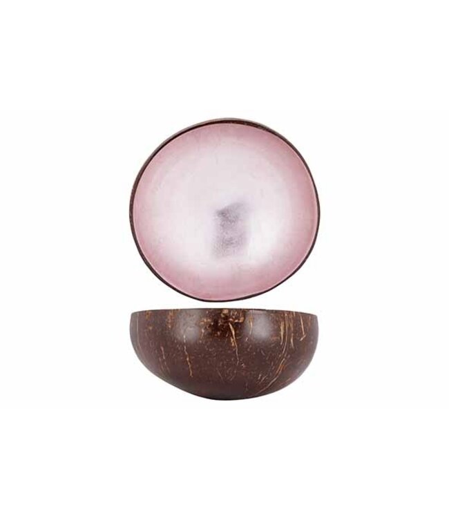 Noya Cocosbowl - Schaal/Kom kokosnoot - dia.14cm - Metallic Soft Pink Leaf