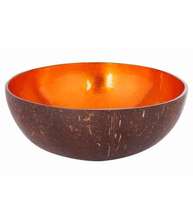Noya Cocosbowl - Schaal/Kom kokosnoot - dia.14cm - Metallic Orange Leaf