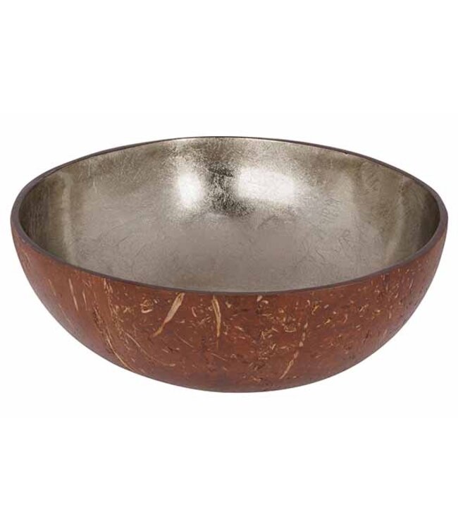 Noya Cocosbowl - Schaal/Kom kokosnoot - dia.14cm - Metallic Silver Leaf