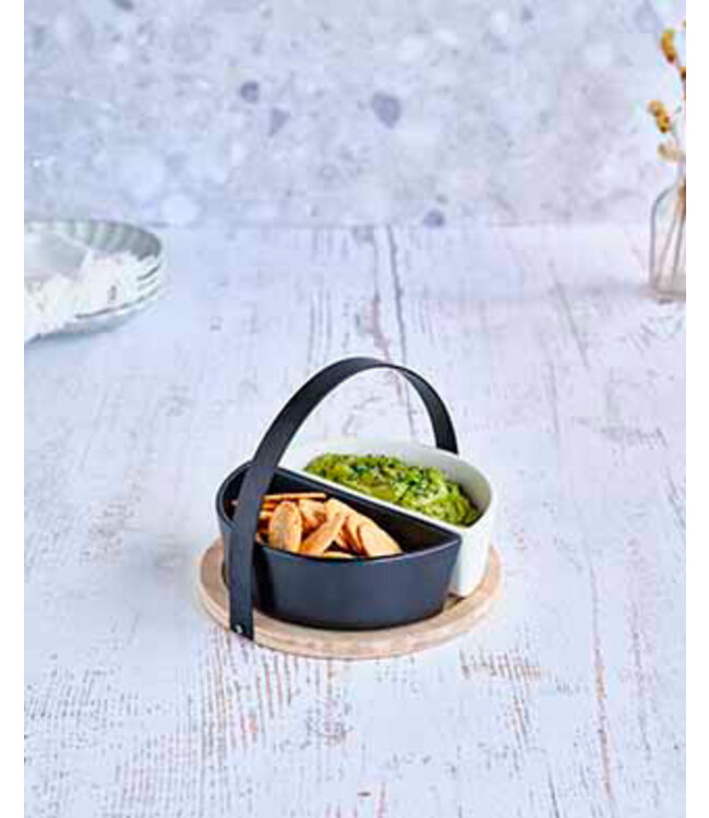 Cosy & Trendy Aperoset 3-Delig - Serveerplank dia.18,5 + 2 schaaltjes