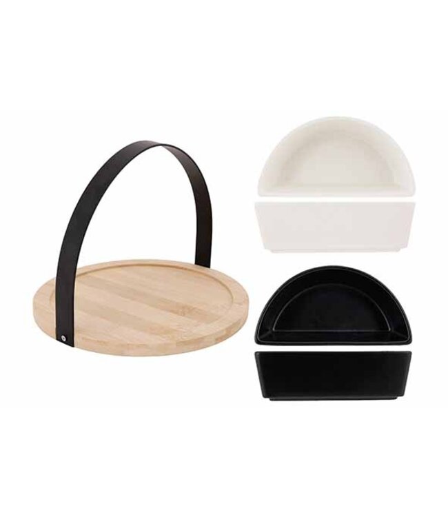 Cosy & Trendy Aperoset 3-Delig - Serveerplank dia.18,5 + 2 schaaltjes