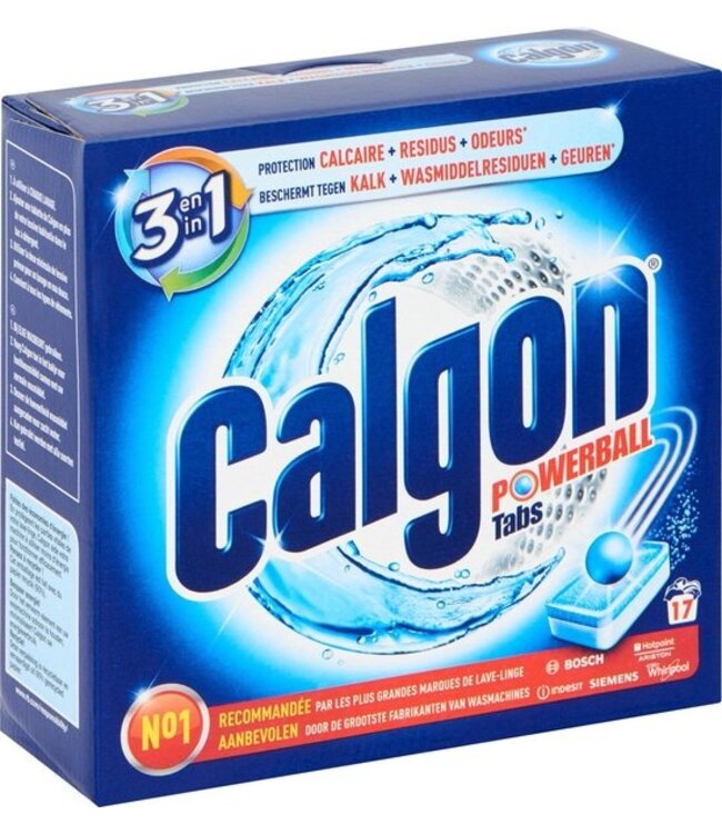Calgon Ontkalkingsmiddel - Tegen Kalk, Wasmiddelresiduen & Geuren - 17 Tabletten