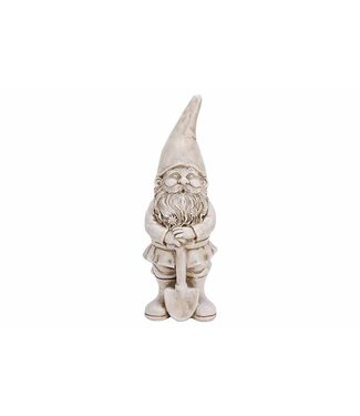 Cosy @ Home Kabouter met spade - grijs - H33cm