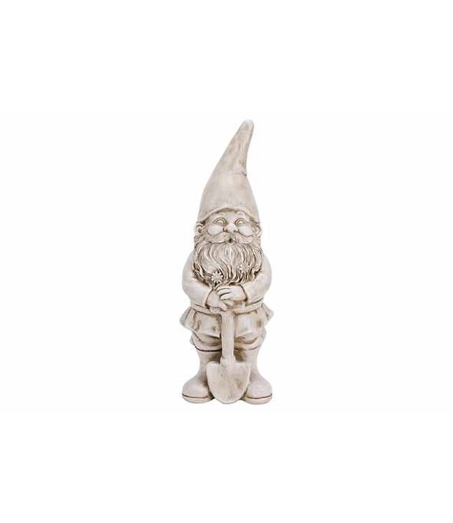 Cosy @ Home Kabouter met spade - grijs - H33cm