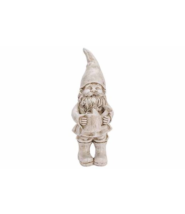 Cosy @ Home Kabouter met waterkan - grijs - H33cm
