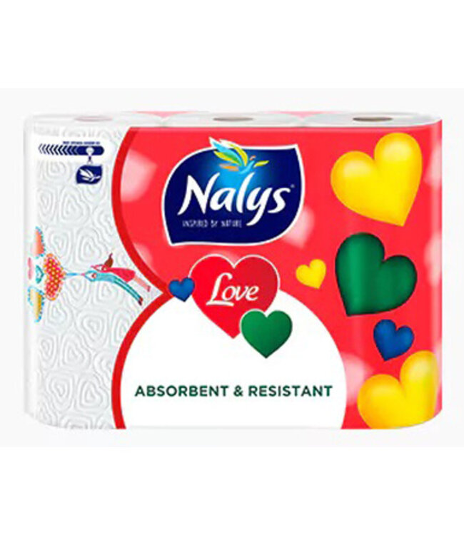 Nalys Keukenpapier Love 6 +2 Rollen – Absorberend & Resistent