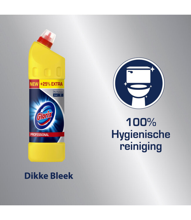 Glorix Professional Toiletreiniger Dikke Bleek Original Pro Formula - 1,25L