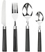 Benson 16-delige bestekset - Modern design - Zwarte handvaten - RVS