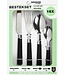 Benson 16-delige bestekset - Modern design - Zwarte handvaten - RVS