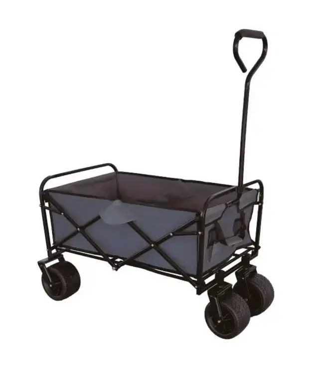 Benson Opvouwbare bolderkar - extra brede wielen - 100 kg laadvermogen - zwart